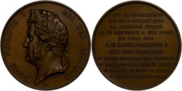 Frankreich, Louis Philippe I., Bronzemedaille (Durchmesser Ca. 52mm, 61,64g),1841, Von Barre, Auf Die Pont... - Other & Unclassified