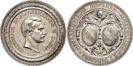 Baden, Friedrich  I., Versilberte Bronzemedaille (62,86g, Durchmesser Ca. 51mm), 1887, Von E. Weigand, Auf Die... - Sonstige & Ohne Zuordnung