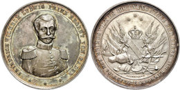 Baden, Friedrich I., Silbermedaille (24,32g, Durchmesser Ca. 41mm), 1855, Von F. Sebald Und F. Kaemmerer, Zum... - Other & Unclassified