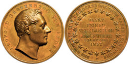 Baden, Karl Leopold Friedrich, Bronzemedaille (63,41g, Durchmesser Ca. 47mm), 1852, Von L. Kachel, Gedächtnis... - Other & Unclassified