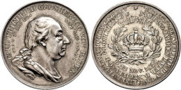 Baden, Ludwig, Silbermedaille (19,95g, Durchmesser Ca. 37mm), 1828, Von Boltschauser Und Doell, Auf Die 100.... - Sonstige & Ohne Zuordnung