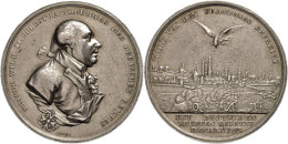 Mainz, Friedrich Wilhelm II., Silbermedaille (Durchmesser Ca. 37mm, 14,74g), 1793, Von Loos, Auf Den Entsatz Der... - Sonstige & Ohne Zuordnung