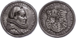 Baden, Anna, Markgräfin Von Baden, Gegossene Bleimedaille (Durchmesser Ca. 46,50mm, 44,16g), 1584, Von Balduin... - Other & Unclassified