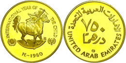 750 Dirhams, 1979, Gold, Jahr Des Kindes, PP  PP750 Dirhams, 1979, Gold, Year Of The Child, PP  PP - United Arab Emirates