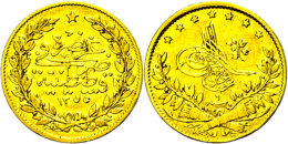 50 Piaster (3,60g), Gold, 1882 (AH 1255(, Jahr 6, Abdul Mejid, Fb. 19, Ss.  Ss50 Piastre (3, 60g), Gold, 1882... - Türkei