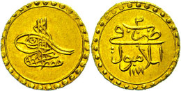 Altin, (3,50g), 1757-1774, (1171/3 AH), Mustava III., KM 338, Vz.  VzAltin, (3, 50g), 1757-1774, (1171 / 3... - Turkey