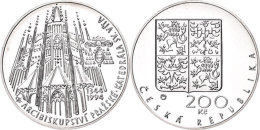 200 Kronen, 1994, Zum 650jährigen Jubiläum Des Erzbistums Prag, Auflage 2500 Stück,  PP200... - Repubblica Ceca