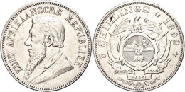 5 Shillings, 1892, KM 8.1, Schrötlingsfehler, Ss.  Ss5 Shillings, 1892, KM 8. 1, Planchet Fault, Very... - South Africa