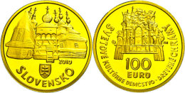 100 Euro, Gold, 2010, Kirche Des Heiligen Franz Von Assisi Zu Hervartov, 8,55g Fein, KM 113, Mit Zertifikat In... - Slovakia