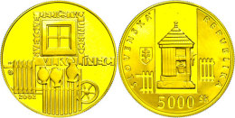 5000 Kronen, Gold, 2002, Vlkolinec, KM 61, Mit Zertifikat In Ausgabeschatulle, PP  PP5000 Coronas, Gold, 2002,... - Slovaquie