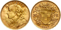 20 Franken, 1947, Gold, Vreneli, St  St20 Franc, 1947, Gold, Vreneli, St  St - Sonstige & Ohne Zuordnung