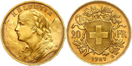 20 Franken, 1927, Gold, Vreneli, St  St20 Franc, 1927, Gold, Vreneli, St  St - Other & Unclassified