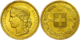 20 Franken, Gold, 1883, Helvetia, Fb. 495, HMZ 2-1194 A, Vz.  Vz20 Franc, Gold, 1883, Helvetia, Fb. 495, HMZ... - Sonstige & Ohne Zuordnung