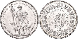 5 Franken, 1879, Basel, HMZ 2-1343l, Kl. Rf., Vz  Vz5 Franc, 1879, Basle, HMZ 2-1343l, Small Edge Nick,... - Other & Unclassified