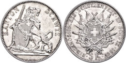 5 Franken, 1867, Schwyz, HMZ 2-1343g, Ss.  Ss5 Franc, 1867, Schwyz, HMZ 2-1343g, Very Fine.  Ss - Sonstige & Ohne Zuordnung