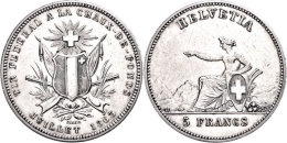 5 Franken, 1883, La Chaux De Fonds, HMZ 2-1343e, Kratzer, Ss.  Ss5 Franc, 1883, La Chaux De Fonds, HMZ 2-1343e,... - Sonstige & Ohne Zuordnung