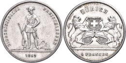 5 Franken, 1861, Stans, HMZ 2-1343d, Berieben, Ss.  Ss5 Franc, 1861, Stans, HMZ 2-1343d, Rubbed, Very Fine.  Ss - Other & Unclassified