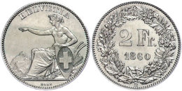 2 Franken, 1860, Eidgenossenschaft, HMZ 2-1201, F. St.  2 Franc, 1860, Confederation, HMZ 2-1201, F. St. - Other & Unclassified