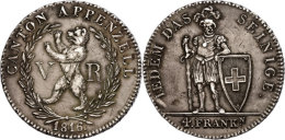 Appenzell, Taler, 1816, HMZ 2-28b, Ss+.  Appenzell, Thaler, 1816, HMZ 2-28b, Very Fine. - Sonstige & Ohne Zuordnung