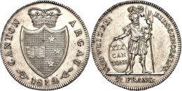 Aargau, Taler, 1812, HMZ 2-19a, Auflage Nur 2527 Stück, Vz-st.  Vz-stAargau, Thaler, 1812, HMZ 2-19a, Only... - Sonstige & Ohne Zuordnung