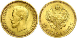 10 Rubel, Gold, 1899, Nikolaus II., St. Petersburg, Fb. 179, Bitkin 4, Ss.  Ss10 Rouble, Gold, 1899, Nikolaus... - Russia