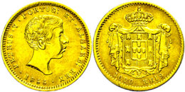 1000 Reis, Gold, 1855, Pedro V., Fb. 149, Ss.  Ss1000 Rice, Gold, 1855, Pedro V., Fb. 149, Very Fine.  Ss - Portugal