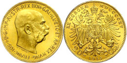 20 Kronen, 1915, Gold, Franz Joseph I., Neuprägung, Unz.  Unz20 Coronas, 1915, Gold, Francis Joseph I.,... - Oesterreich