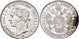 20 Kreuzer, 1852, Franz Josef I., A, Kopf Nach Links, J. 291, Vz.  Vz20 Cruiser, 1852, Francis Joseph I., A,... - Oesterreich