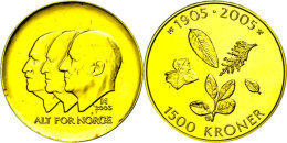 1500 Kroner, Gold, 2003, Landwirtschaft, KM 473, Schön 127, Im Holzetui Mit Kapsel Und Zertifikat, Fleckig,... - Norwegen