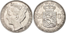 2 1/2 Gulden, 1898, Wilhelmina, Schulman 782, Kl. Rf., Ss.  Ss2 + Guilder, 1898, Wilhelmina, Schulman 782,... - Other & Unclassified