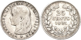 25 Cent, 1895, Wilhelmina, Schulman 850, S-ss.  S-ss25 Cent, 1895, Wilhelmina, Schulman 850, S Very Fine.  S-ss - Other & Unclassified
