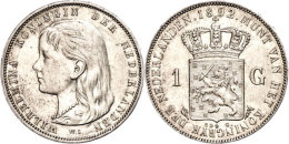 Gulden, 1892, Wilhelmina, Schulman 795, Kl. Rf., Berieben, F. Vz.  Guilder, 1892, Wilhelmina, Schulman 795,... - Sonstige & Ohne Zuordnung