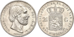 2 1/2 Gulden, 1870, Wilhelm III., Schulman 596, Avers Etwas Berieben, Kl. Rf., Vz+.  2 + Guilder, 1870, Wilhelm... - Other & Unclassified