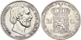 2 1/2 Gulden, 1861, Wilhelm III., Schulman 587, Kl. Rf., Ss.  Ss2 + Guilder, 1861, Wilhelm III., Schulman 587,... - Sonstige & Ohne Zuordnung