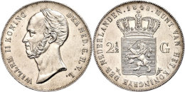 2 1/2 Gulden, 1848, Wilhelm II., Schulman 515, Kl. Rf., F.vz.  2 + Guilder, 1848, Wilhelm II., Schulman 515,... - Sonstige & Ohne Zuordnung