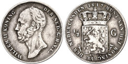 1/2 Gulden, 1847, Wilhelm II., Schulman 530, Ss.  Ss1 / 2 Guilder, 1847, Wilhelm II., Schulman 530, Very Fine. ... - Other & Unclassified