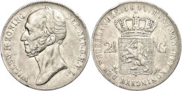 2 1/2 Gulden, 1841, Wilhelm II., Seltener Jahrgang, Schulman 506, Berieben, Rand Bearbeitet, Ss.  Ss2 +... - Other & Unclassified