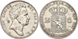 2 1/2 Gulden, 1840, Wilhelm I., Schulman 257, Lötstelle Auf Avers, Randfehler, Ss.  Ss2 + Guilder, 1840,... - Other & Unclassified