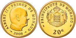 20 Euro, Gold, 2008, Albert II., Mit Zertifikat In Ausgabeschatulle, PP.  PP20 Euro, Gold, 2008, Fools About... - Sonstige & Ohne Zuordnung