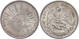 Peso, 1900, Zacatecas, ZsFZ, KM 409.3, Abrieb Auf Avers, Stempelfehler, Vz-st.  Vz-stPeso, 1900, Zacatecas,... - Mexiko