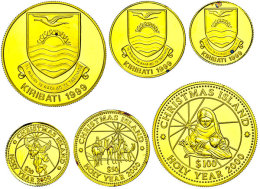 Goldset Bestehend Aus 20, 50 Und 100 Dollars, 1999, Weihnachten-2. Ausgabe-Heiliges Jahr 2000, 999er Gold, Zusammen... - Kiribati