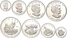 2005, Set 2 - 5 Dollars, Silberbarrenmünze - Kanadischer Lux, KM 571 - 574, Schön 640 - 643, In Kassette... - Canada