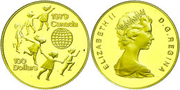 100 Dollars, 1979, Gold, Jahr Des Kindes, PP  PP100 Dollars, 1979, Gold, Year Of The Child, PP  PP - Canada