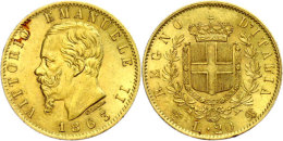 20 Lire, Gold, 1863, Vittorio Emanuele II., Turin, Fb. 11, Vz.  Vz20 Liras, Gold, 1863, Vittorio Emanuele II.,... - Sonstige & Ohne Zuordnung