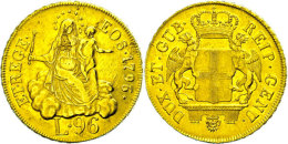 Genua, 96 Lire, Gold, 1796, Madonna Mit Kind, Fb 444, KM 251.2, Ss  SsGenoa, 96 Liras, Gold, 1796, Madonna With... - Other & Unclassified