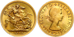 Sovereign, 1966, Gold, Elisabeth II., Vz  VzSovereign, 1966, Gold, Elisabeth II., Extremly Fine  Vz - Sonstige & Ohne Zuordnung