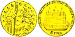 5 Euro, Gold, 2010, Europäische Währungsunion - Benediktinerkloster (910), KM 1680, Schön 1096, Im... - Sonstige & Ohne Zuordnung