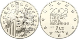 1,5 Euro, 2008, Europäische Währungsunion, KM 1527, Schön 962 Im Etui Mit OVP Und Zertifikat,... - Sonstige & Ohne Zuordnung