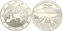 1,5 Euro, 2008, 50 Jahre Europäisches Parlament, KM 1532, Schön 977, Im Etui Mit OVP Und Zertifikat,... - Sonstige & Ohne Zuordnung