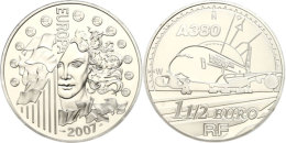 1,5 Euro, 2007, Europäische Währungsunion - Airbus A380, KM 1479, Schön 889, Im Etui Mit OVP Und... - Sonstige & Ohne Zuordnung